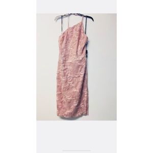 Vera Wang Asymmetrical sequin dress blush 14 $298
